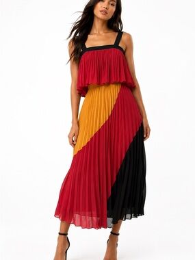 ASOS Pleated Colorblock
Midi Dress Size US 4